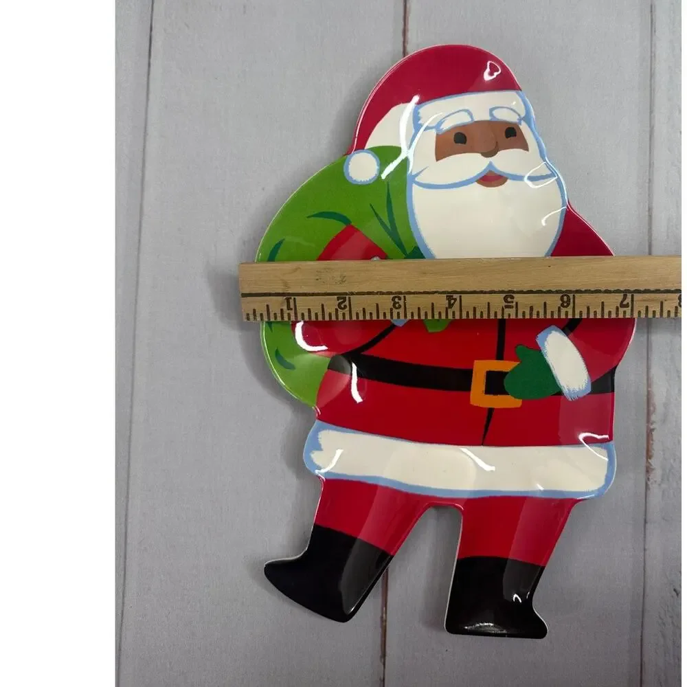 Wondershop Santa Cookie Plate 7.3” Red Melamine Christmas‎ BPA-Free NEW